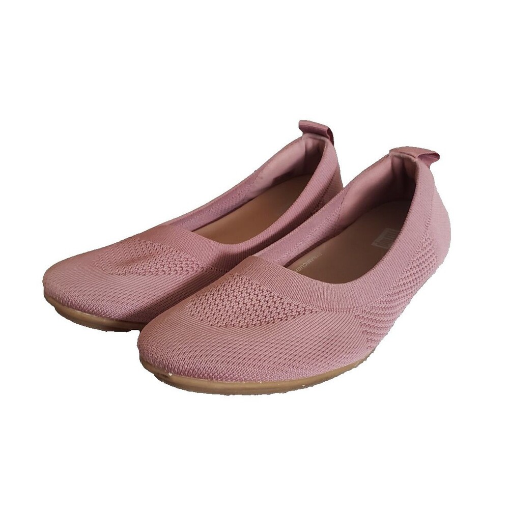 FitFlop Allegro Tonal Pink Knit Ballerina Flats Shoe Slip On Women's Size 8